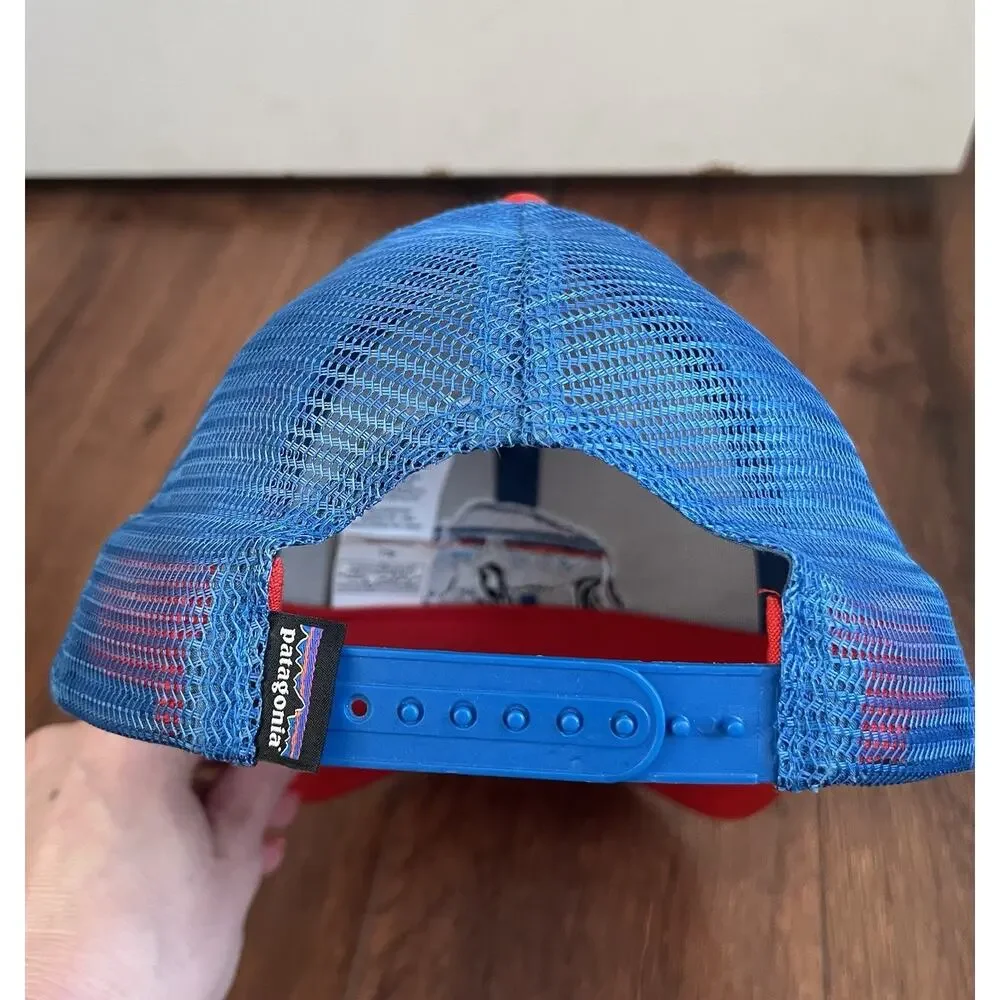 PATAGONIA Fitz Roy Bison Red White Blue SnapBack Trucker Hat One Size Adjustable